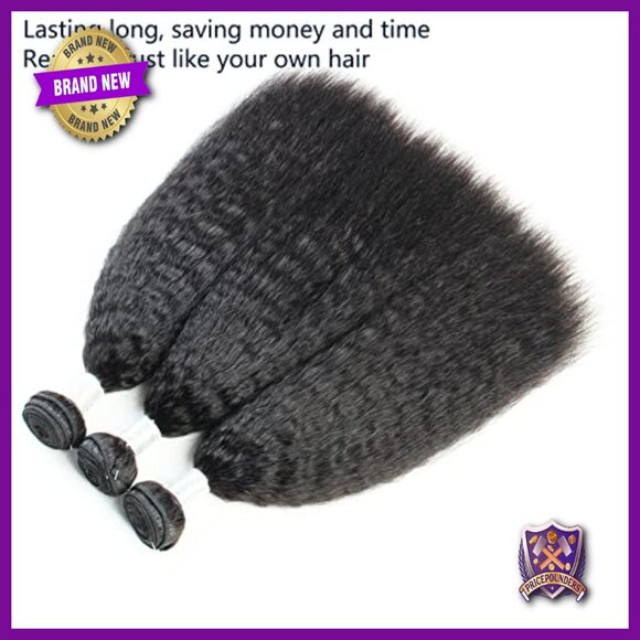 Brazilian Virgin Human Hair Extensions 3 Bundles Kinky Straight 16 18 20 Inch